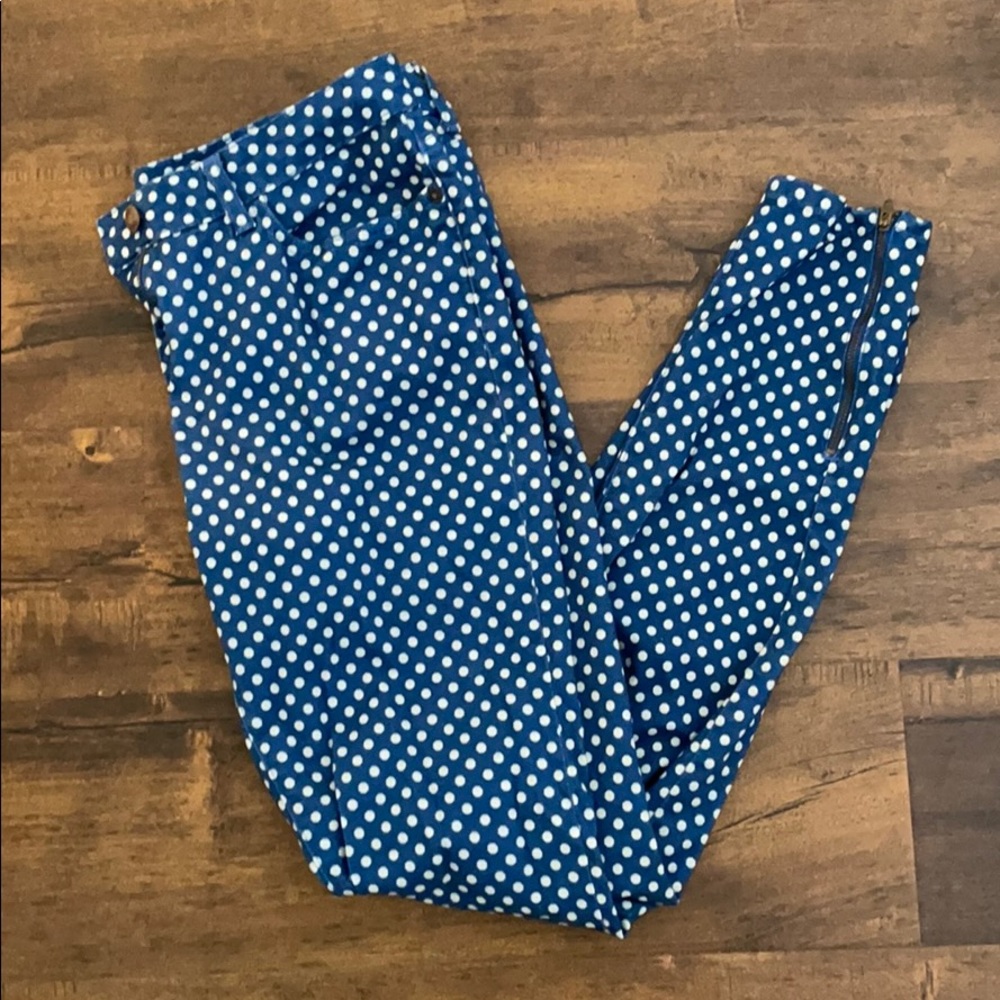 Boden Polka Dot Zipper Jeans
